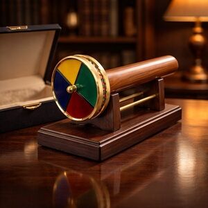 Beautiful Vintage Wooden Kaleidscope & Stand